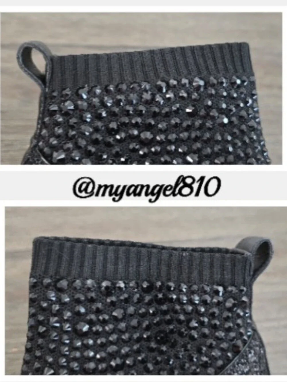 Michael Kors Black Crystal-Knit Skyler Bootie, Size 10